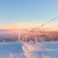 A chair lift at a ski resort in Lapland