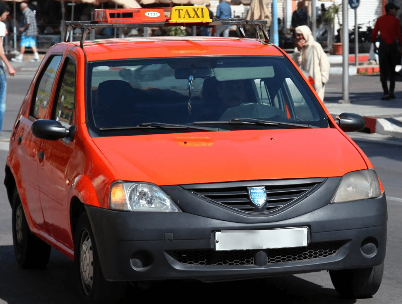 taxi agadir A petit red taxi in Agadir