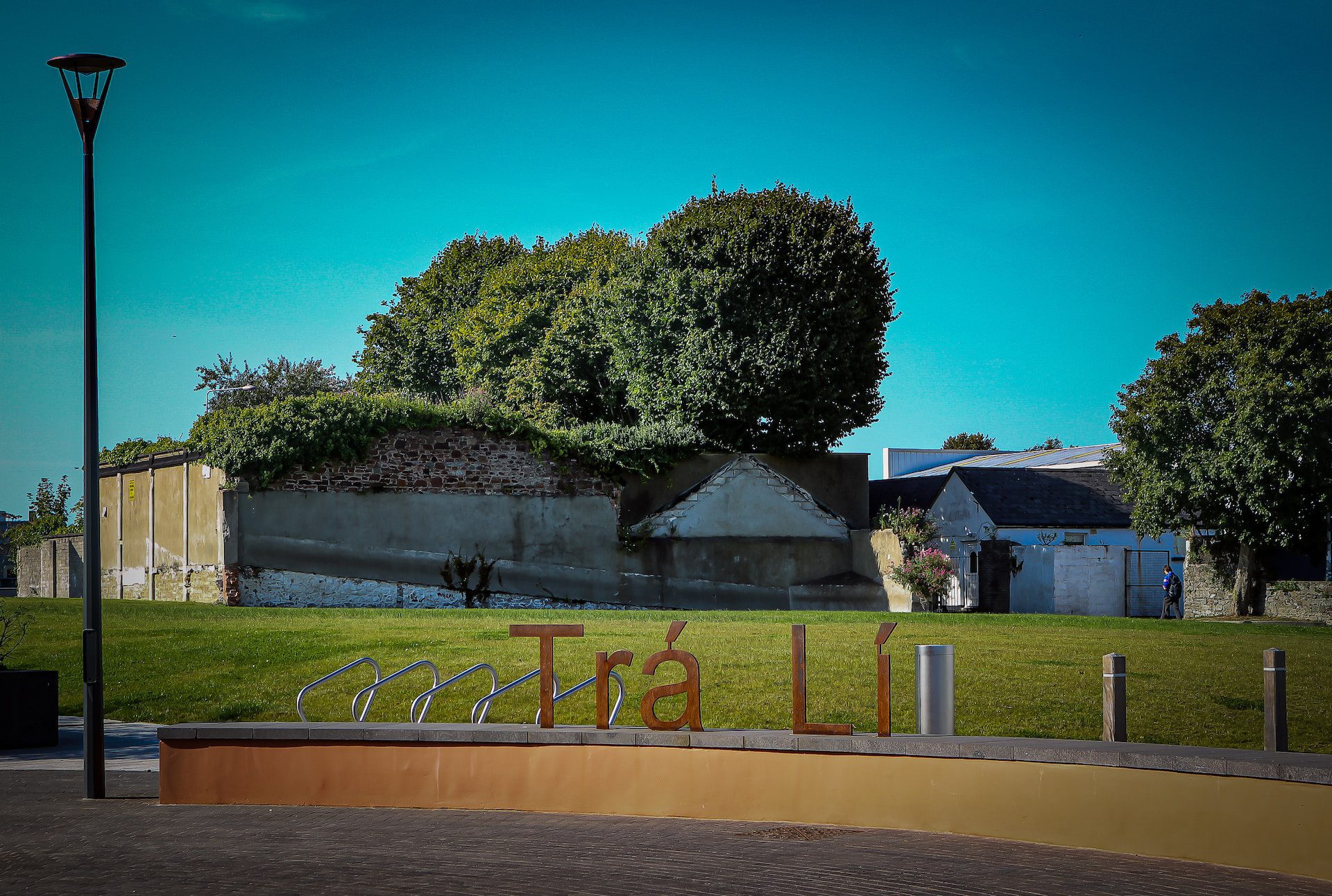Tralee sign in front of a public square