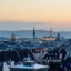 Vienna city skyline at sunset.