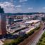 A panoramic view of Brno city and the main train station