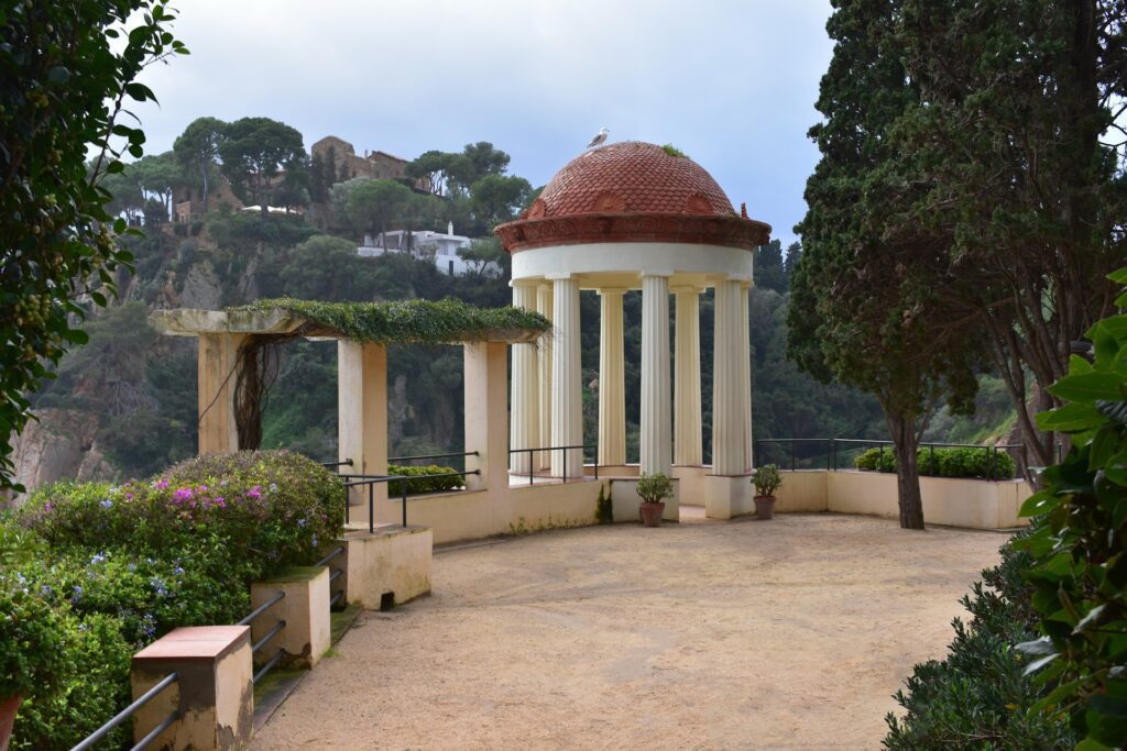 Patio and gazebo in Blanes, Spain.