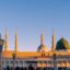 A view of a mosque at sunrise at Masjid Nabawi, Madinah, Saudi Arabia