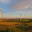 Windmills in the fields of Jerez de la Frontera, Spain.