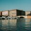 Waterway and buildings in Livorno.