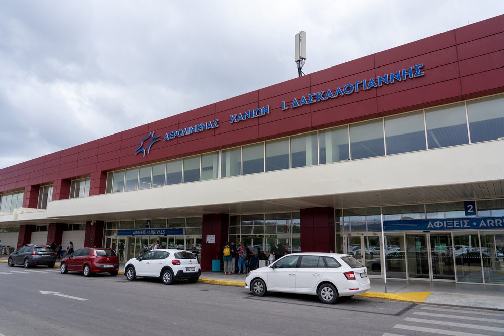 Arrivals at Chania Airport, Crete.