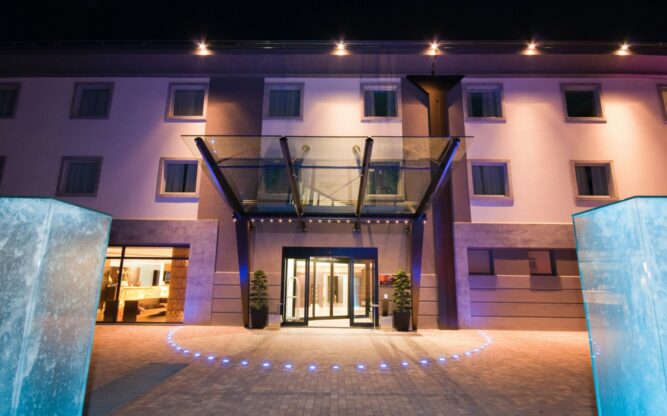 An exterior view of the Winter Garden Hotel near Bergamo Airport