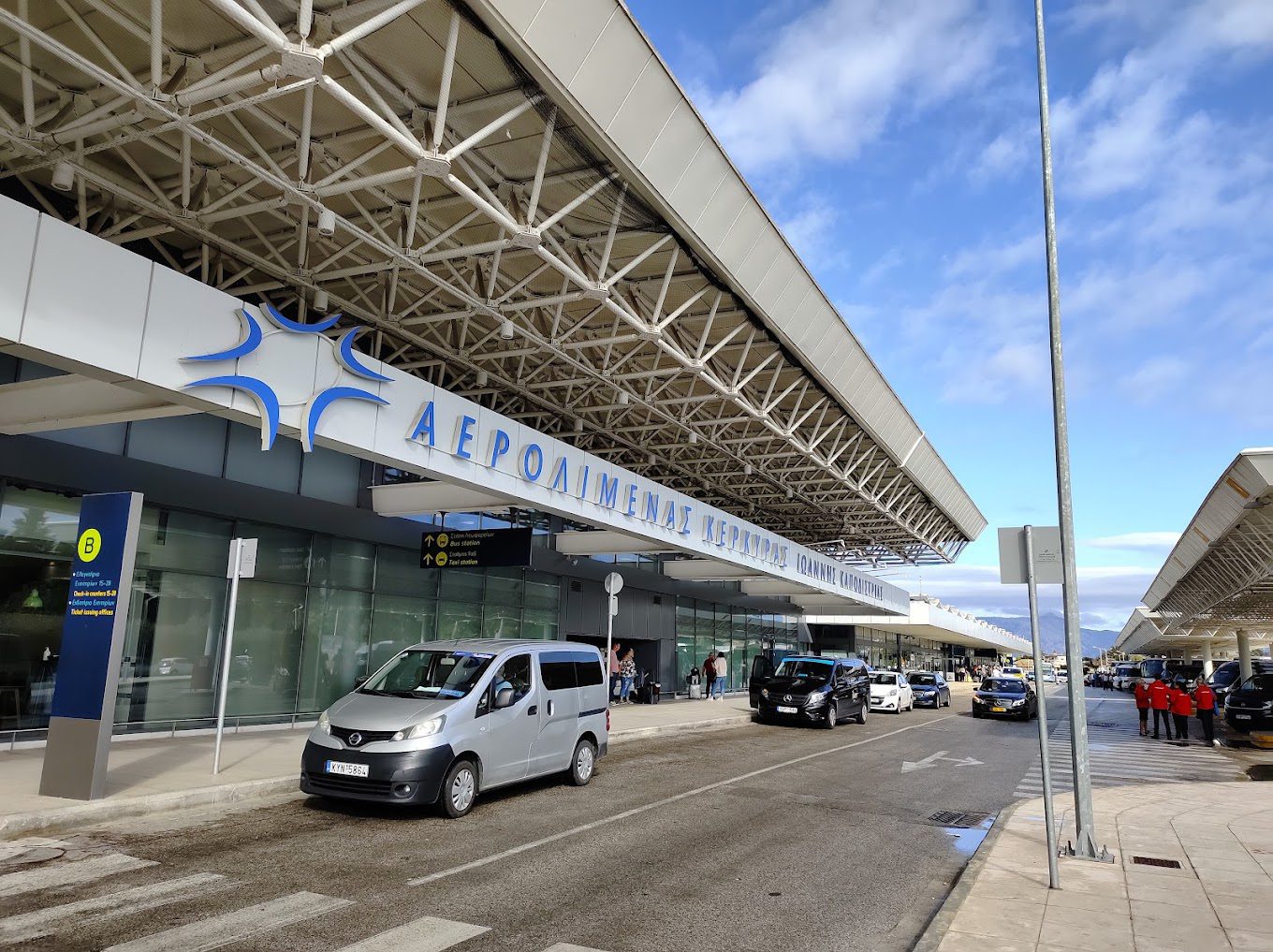 An exterior view of the terminal at Corfu Airport
