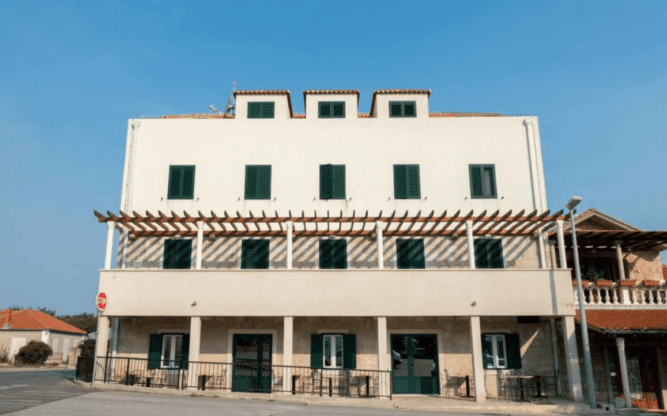An exterior view of the front of the Hotel Konavle near Dubrovnik Airport