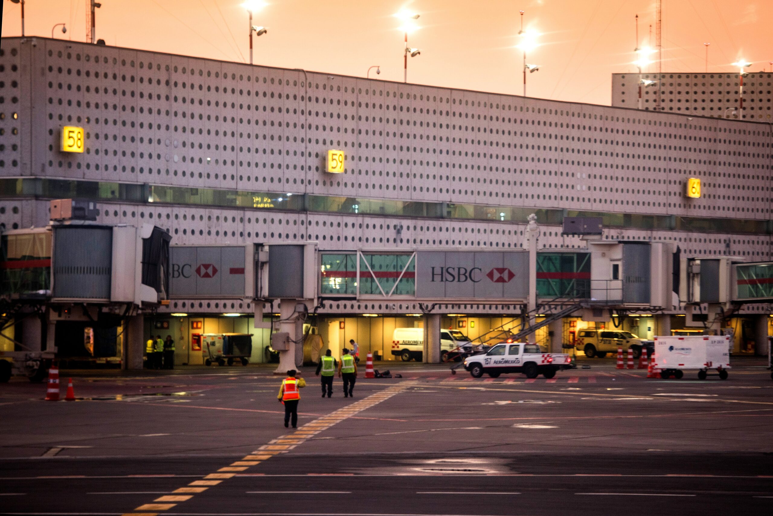 View outside Mexico City Airport from the tarmac.