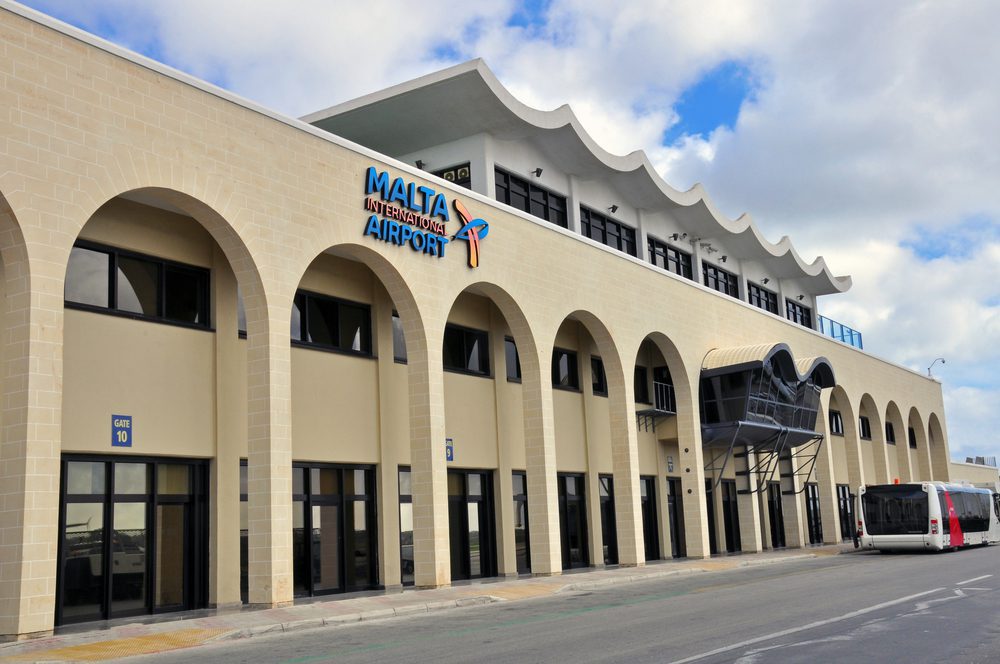 A view of Malta's Airport terminal, with its arched windows reminiscent of the island's traditional architecture