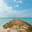 Rocks in the water in Aruba.