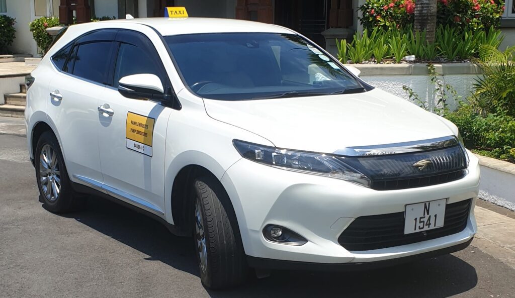 Official white Mauritius taxi