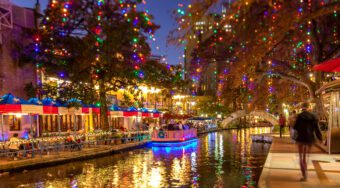San Antonio Riverwalk at holiday time