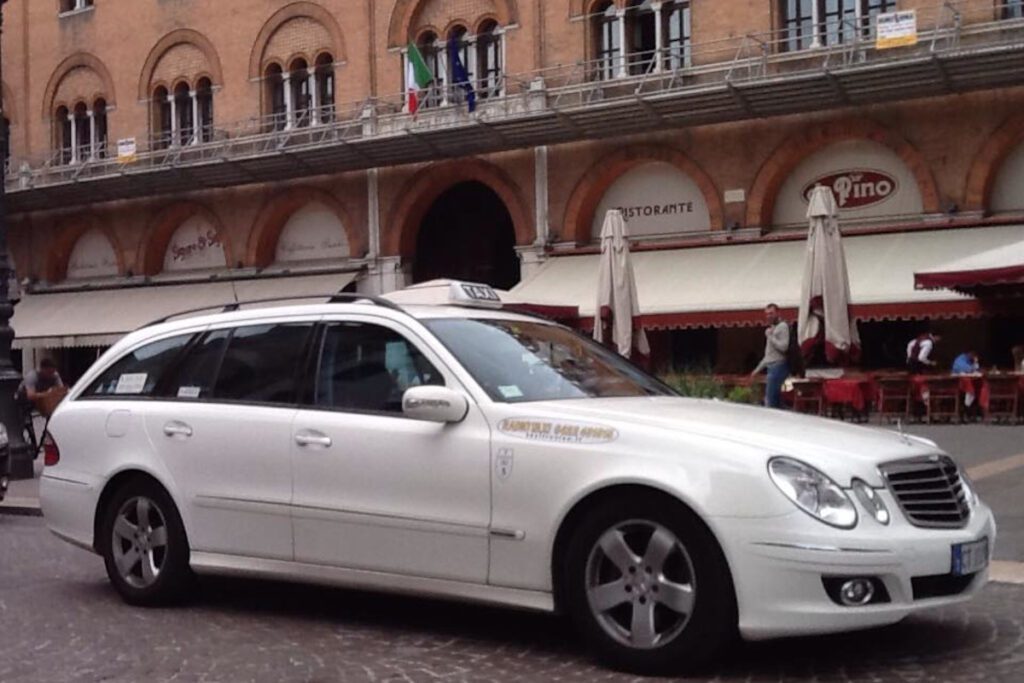 White taxi in Treviso