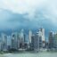 View of Panama City with clouds in the sky.