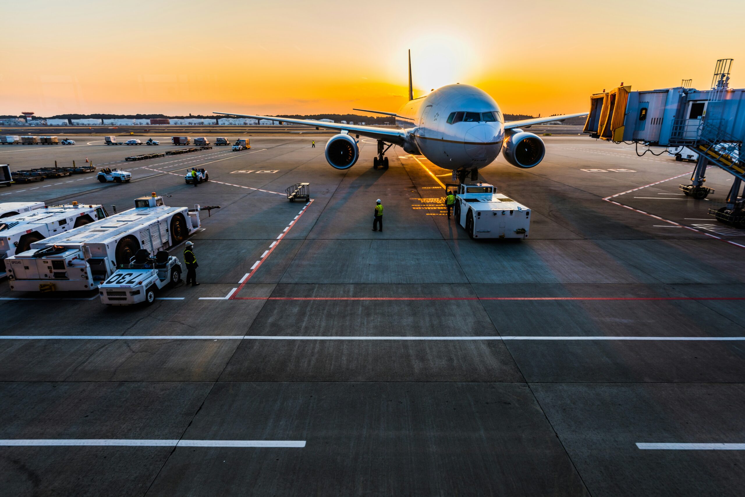 airplane on a runway