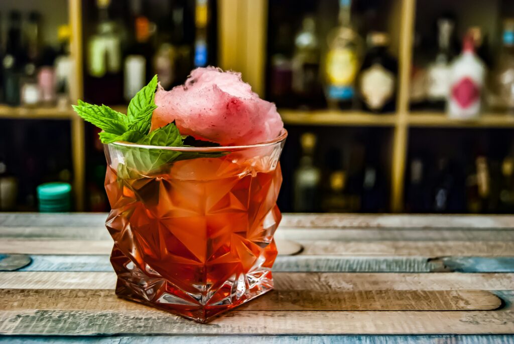 A cocktail set on the bar