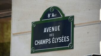 Street sign on the Champs-Élysées in Paris