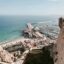 View of the beach from atop cliffs in Alicante