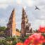 flowers and buildings in Bali