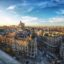 Madrid cityscape under a bright blue sky