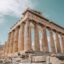 The Parthenon temple on the Acropolis of Athens, Greece; a primary destination for travelers taking an Athens airport taxi to the city center.